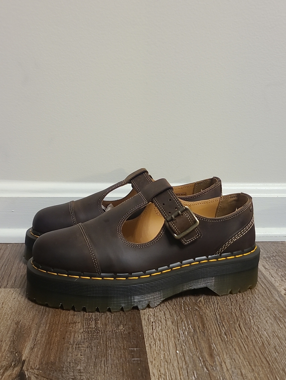 Dr Martens Bethan Crazy Horse Platform Mary Jane Shoes - Picture 6 of 8